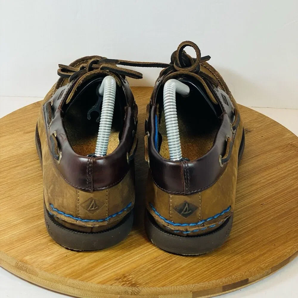 Sperry Top-sider Authentic Originals Mens Boat Shoes 9 Two Tone Brown Color